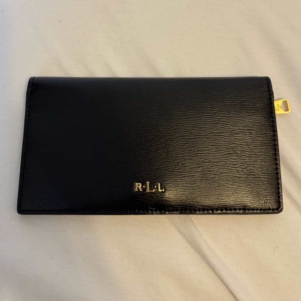 vintage black and gold ralph lauren wallet
